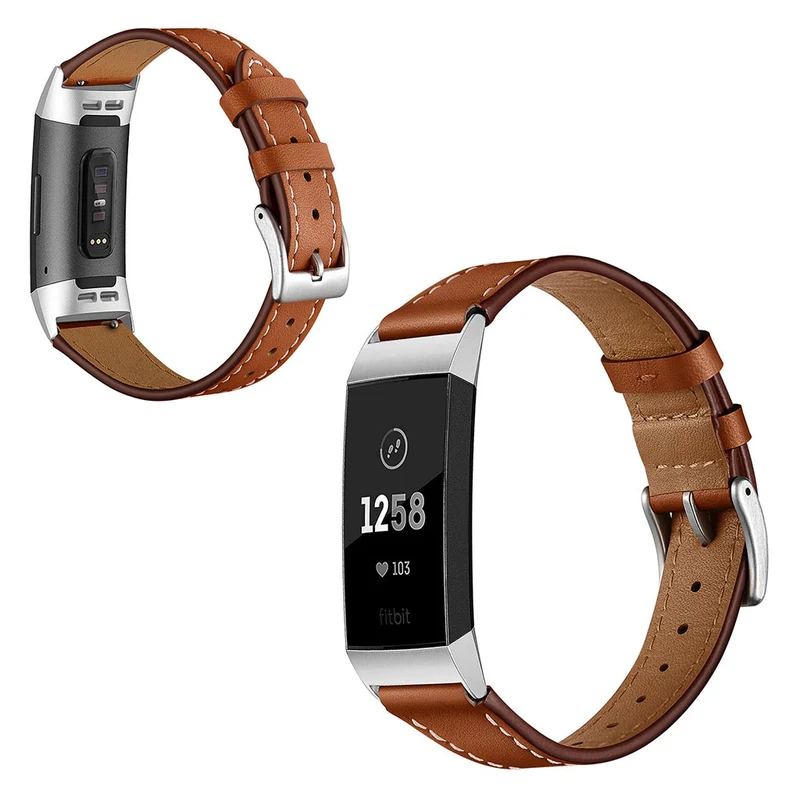 Sehr cool Fitbit Charge 3 Echtes Leder armband
