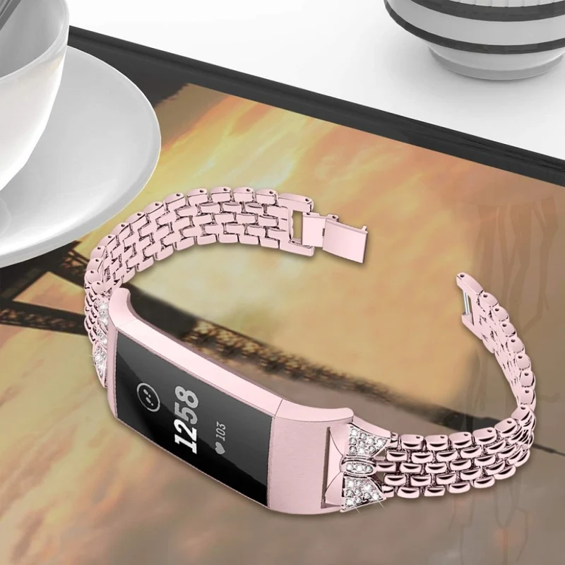 Mega angenehm Fitbit Charge 3 Metall und Strass armband