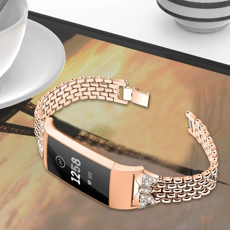 Mega angenehm Fitbit Charge 3 Metall und Strass armband