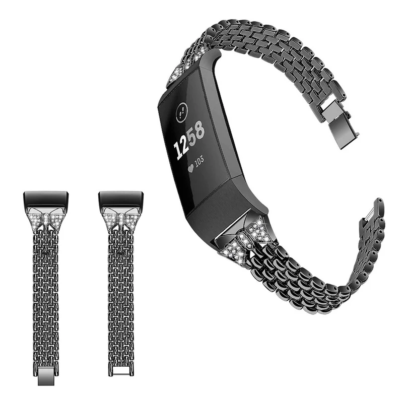 Mega angenehm Fitbit Charge 3 Metall und Strass armband