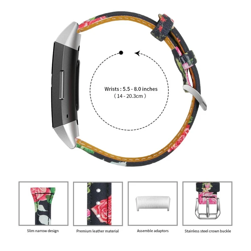 Entzückend Fitbit Charge 3 Echtes Leder armband