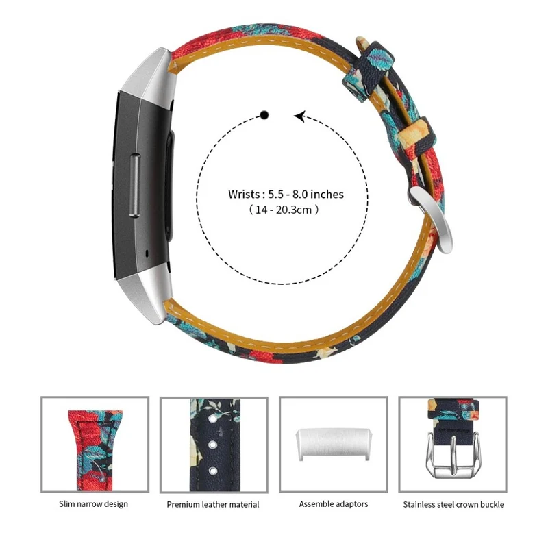 Entzückend Fitbit Charge 3 Echtes Leder armband