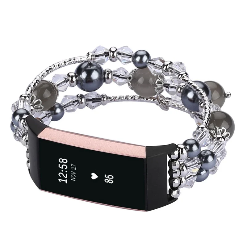 Super elegant Fitbit Charge 3 Metall und Strass armband
