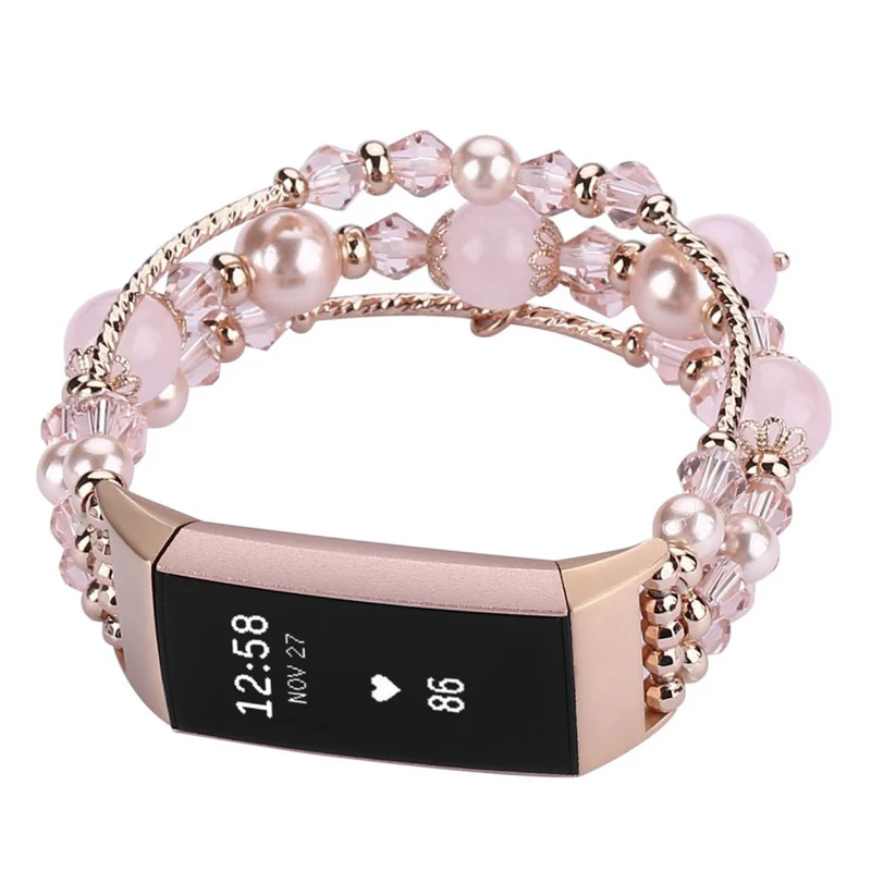 Super elegant Fitbit Charge 3 Metall und Strass armband