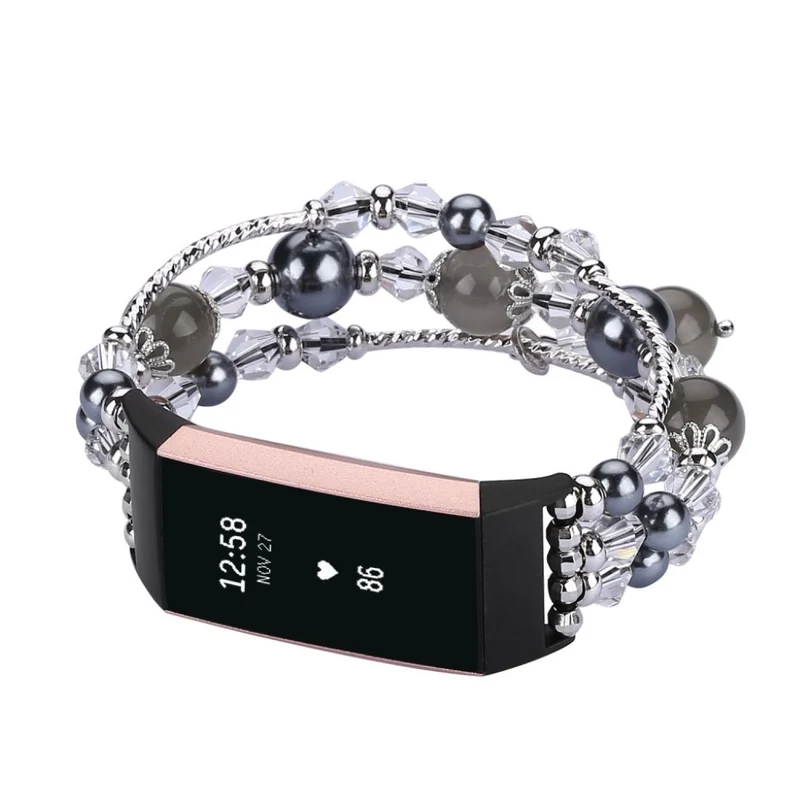 Super elegant Fitbit Charge 3 Metall und Strass armband