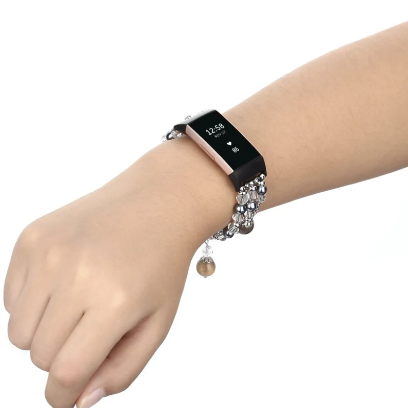 Super elegant Fitbit Charge 3 Metall und Strass armband