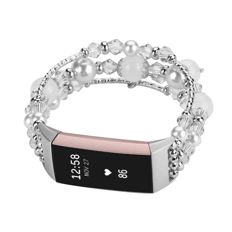 Super elegant Fitbit Charge 3 Metall und Strass armband