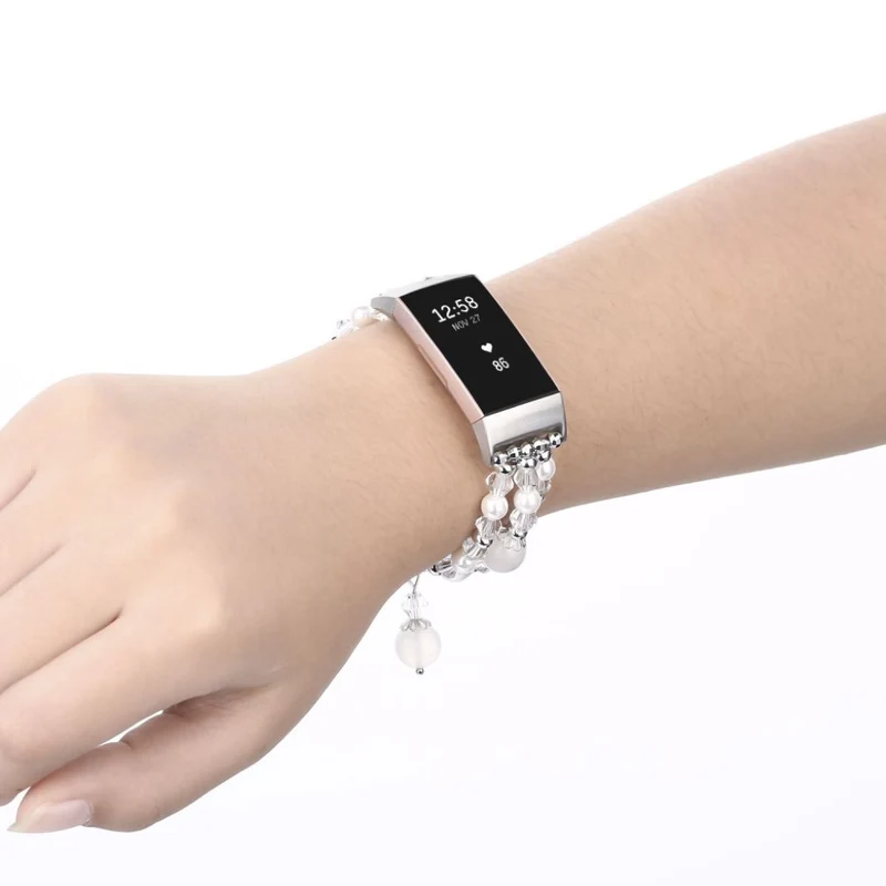 Super elegant Fitbit Charge 3 Metall und Strass armband