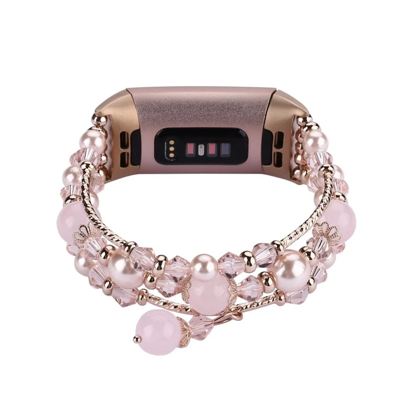 Super elegant Fitbit Charge 3 Metall und Strass armband