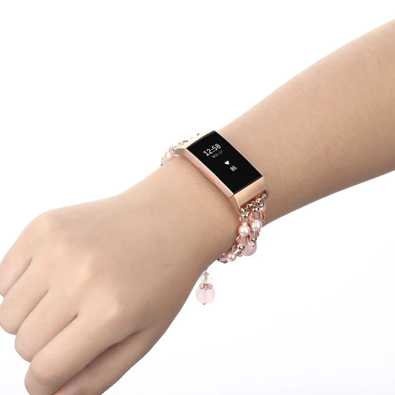 Super elegant Fitbit Charge 3 Metall und Strass armband