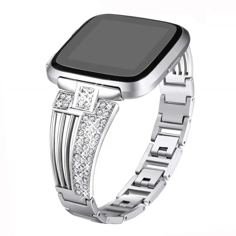 Unglaublich elegant Fitbit Versa Metall und Strass armband