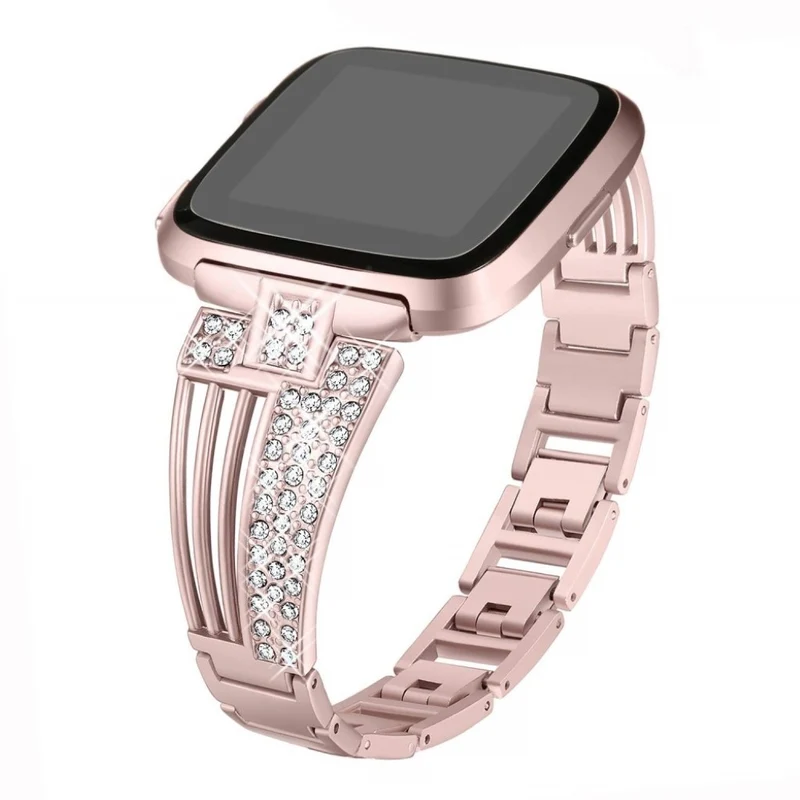 Unglaublich elegant Fitbit Versa Metall und Strass armband