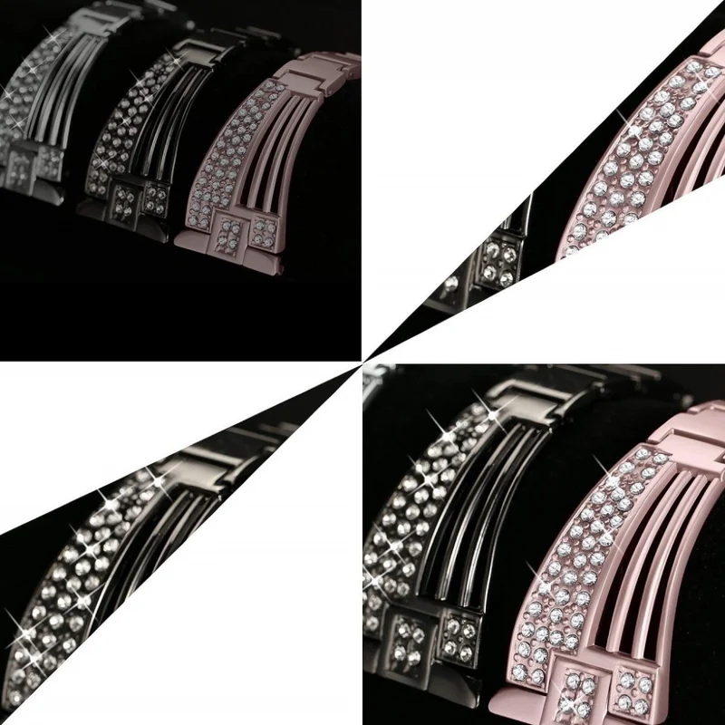 Unglaublich elegant Fitbit Versa Metall und Strass armband