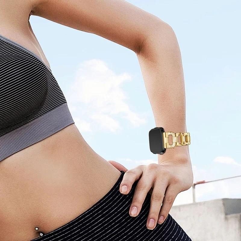 Großartig Fitbit Versa Metall und Strass armband