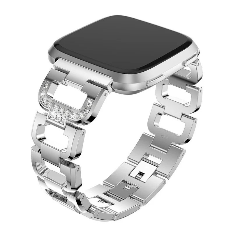 Großartig Fitbit Versa Metall und Strass armband