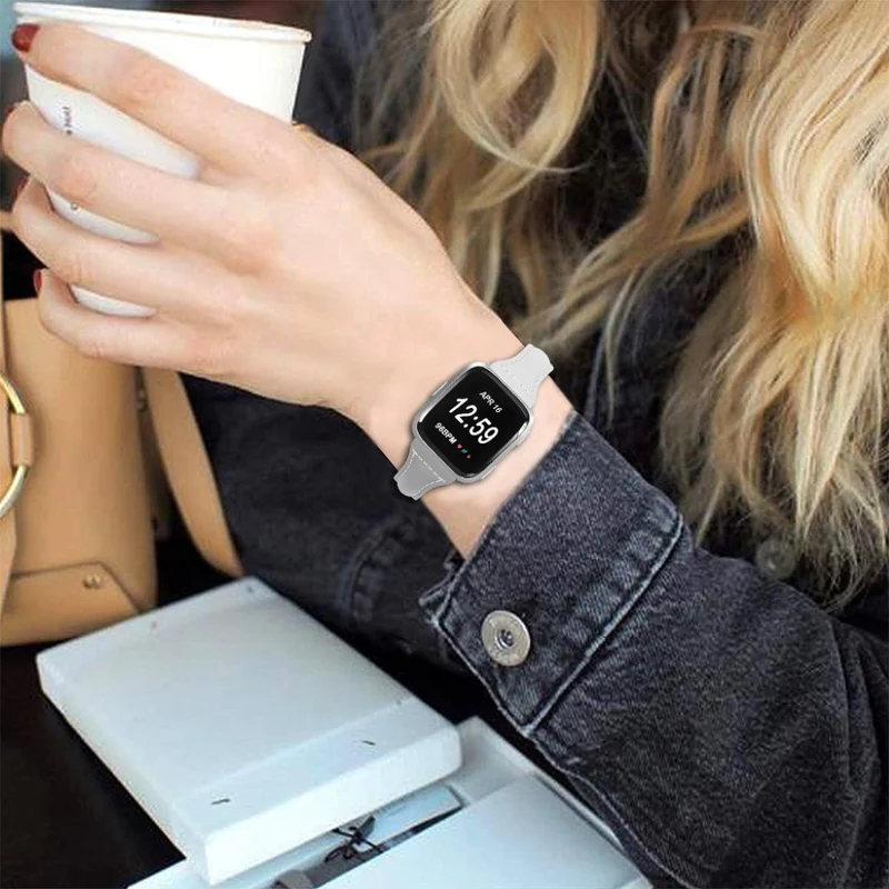 Auffallend gut Fitbit Versa Echtes Leder armband