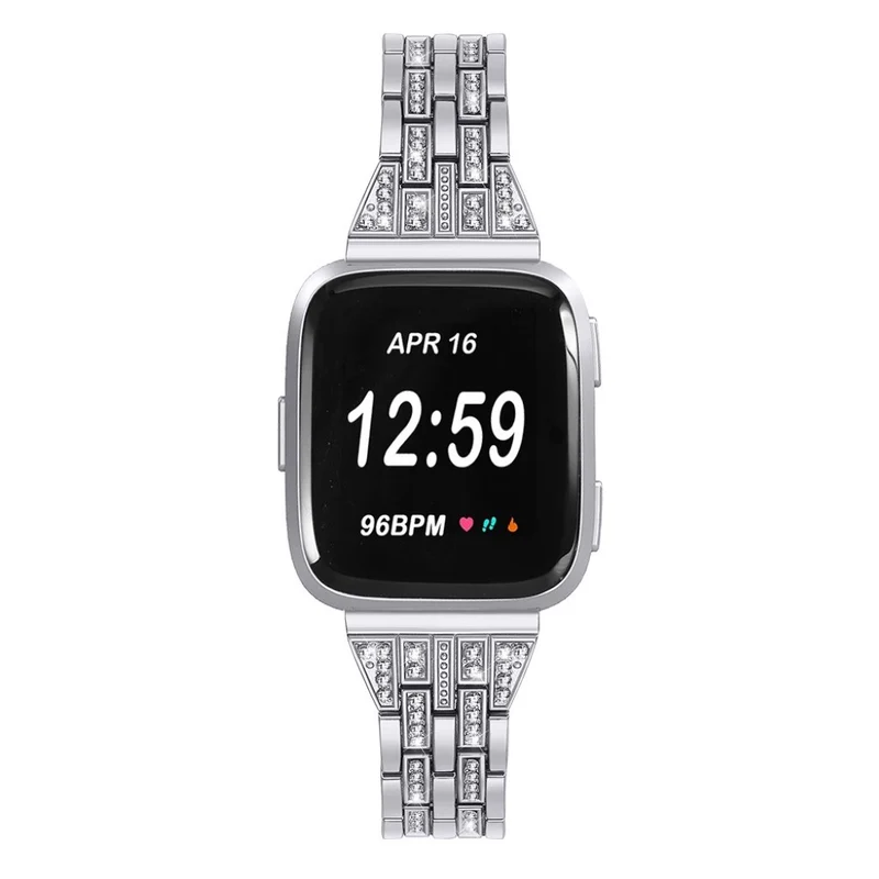 Modisch Fitbit Versa Metall und Strass armband