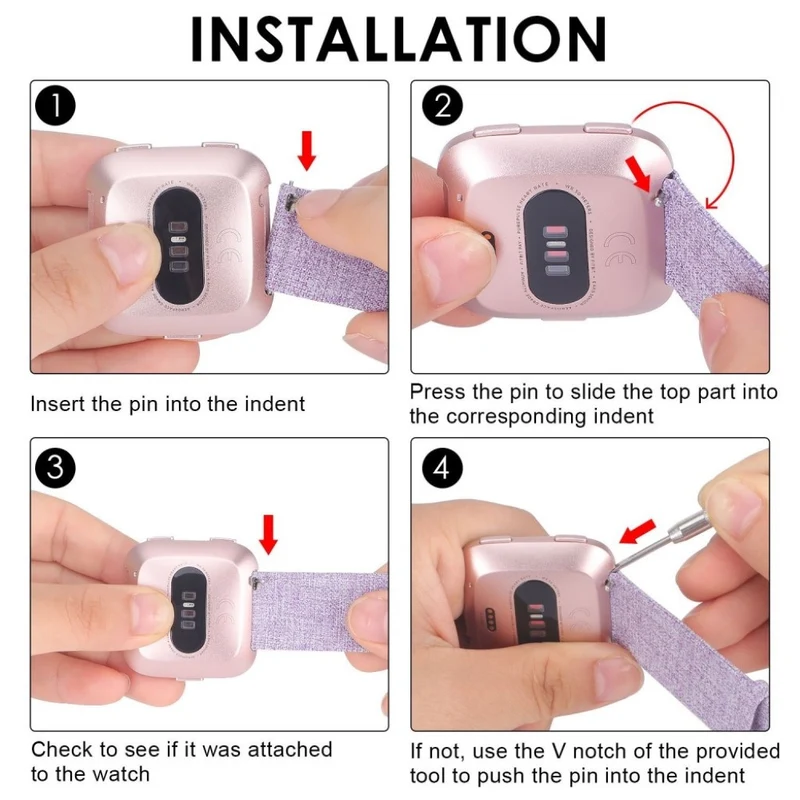 Sehr elegant Fitbit Versa Textil / Nylon armband
