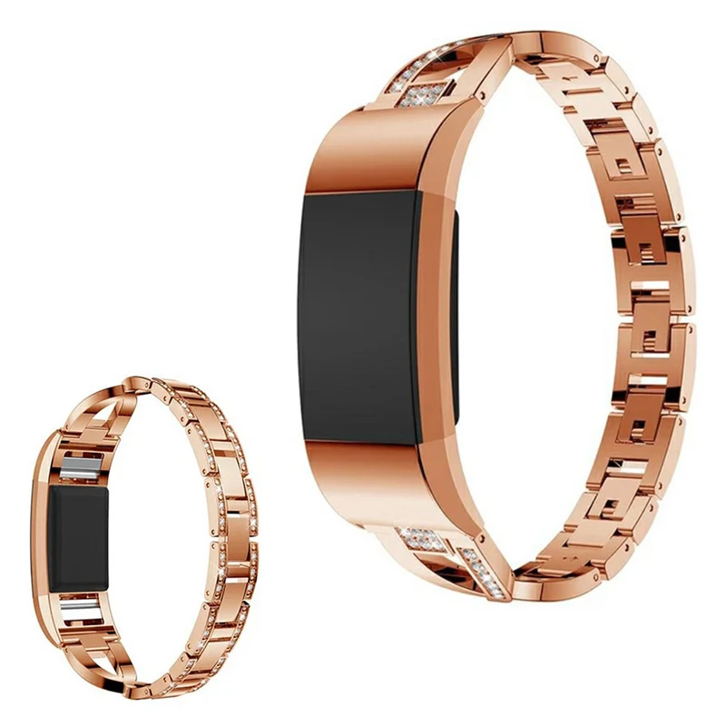 Absolut bequem Fitbit Charge 2 Metall und Strass armband