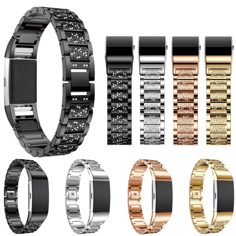 Super gut Fitbit Charge 2 Metall und Strass armband