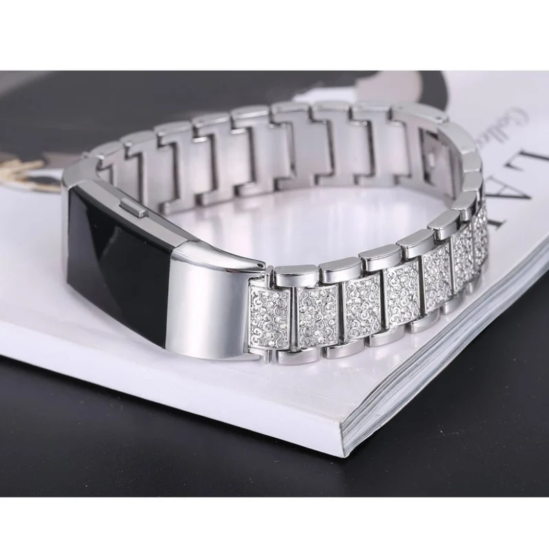 Super gut Fitbit Charge 2 Metall und Strass armband