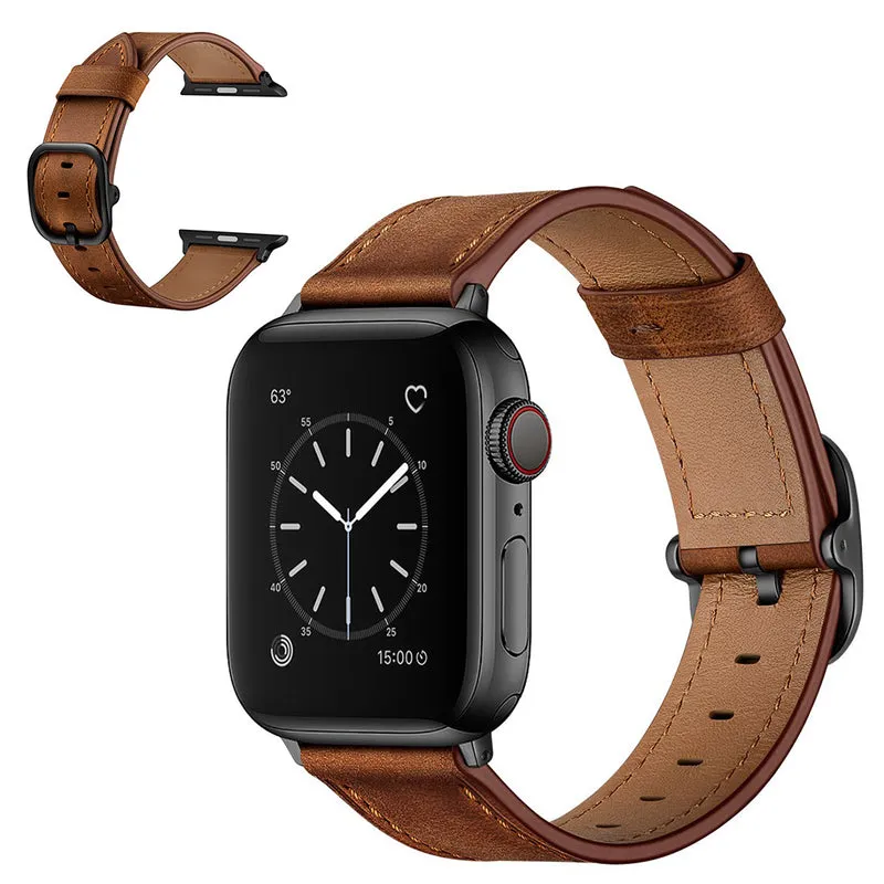 Sehr haltbar Universell Apple Echtes Leder armband
