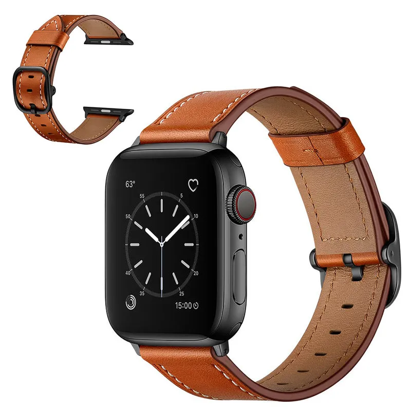 Sehr haltbar Universell Apple Echtes Leder armband
