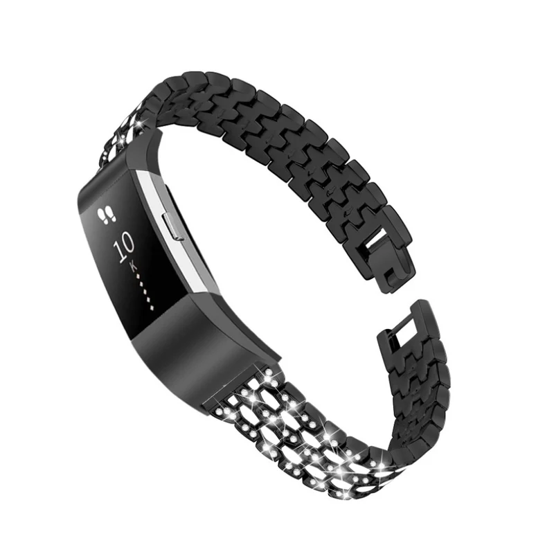 Mega zäh Fitbit Charge 2 Metall und Strass armband