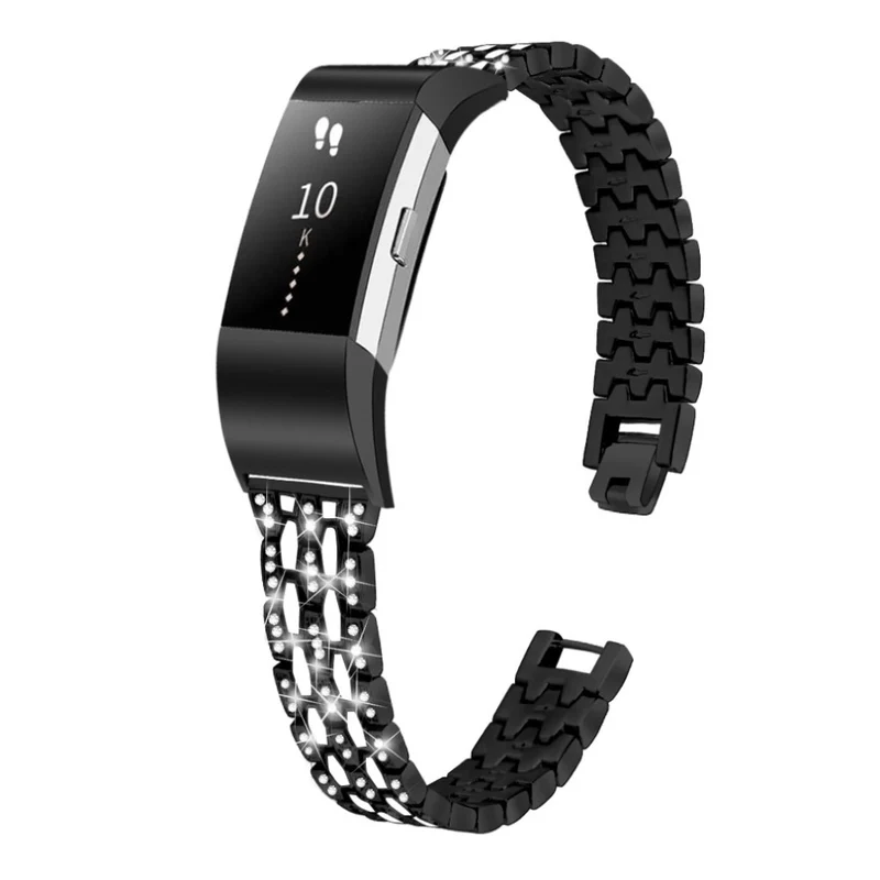 Mega zäh Fitbit Charge 2 Metall und Strass armband