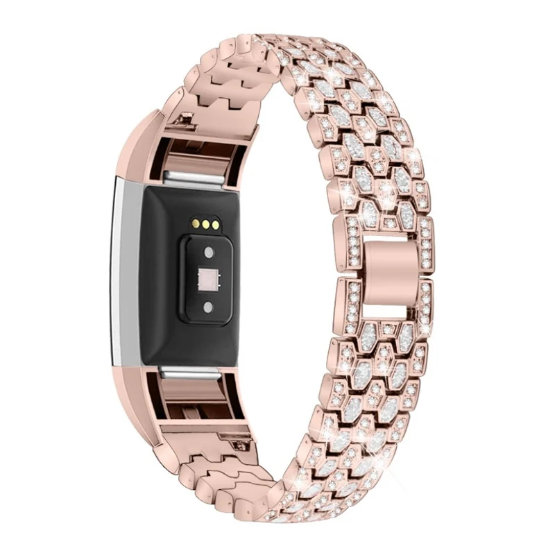 Mega zäh Fitbit Charge 2 Metall und Strass armband