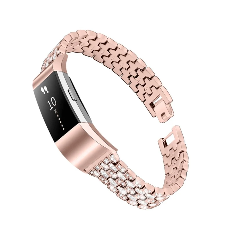 Mega zäh Fitbit Charge 2 Metall und Strass armband