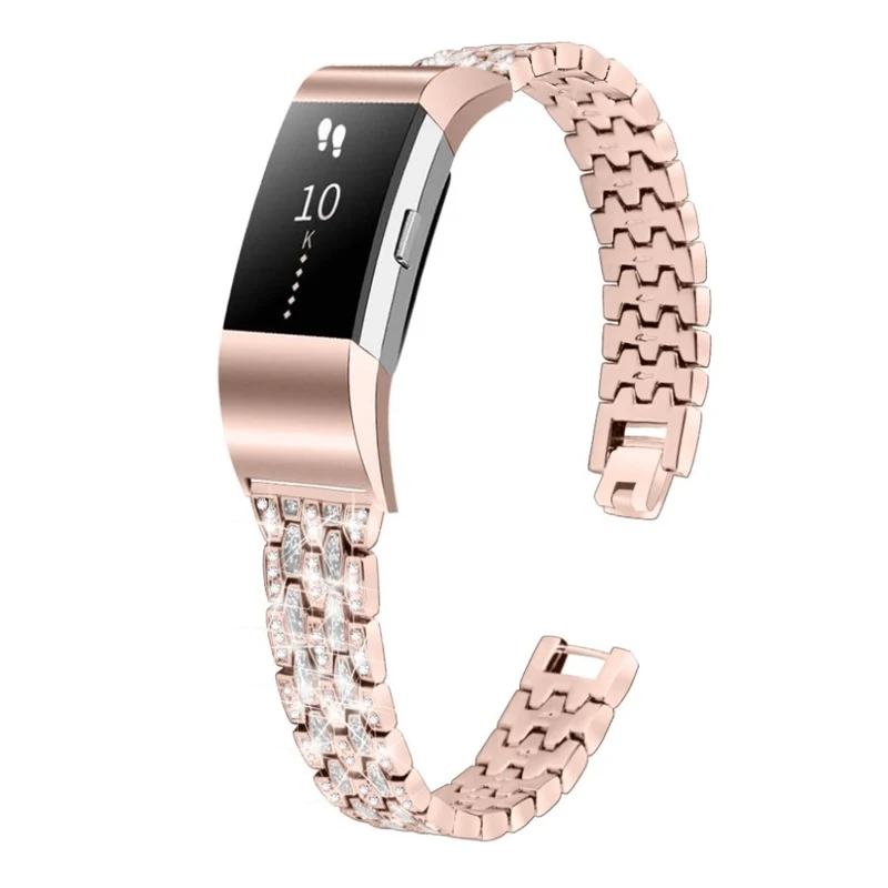 Mega zäh Fitbit Charge 2 Metall und Strass armband
