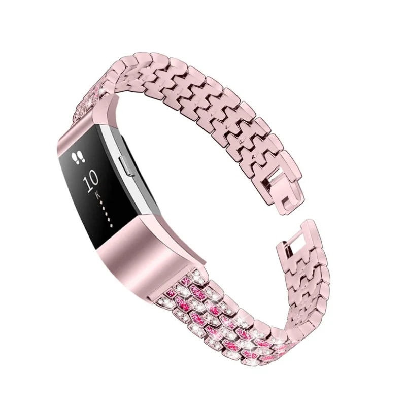 Mega zäh Fitbit Charge 2 Metall und Strass armband