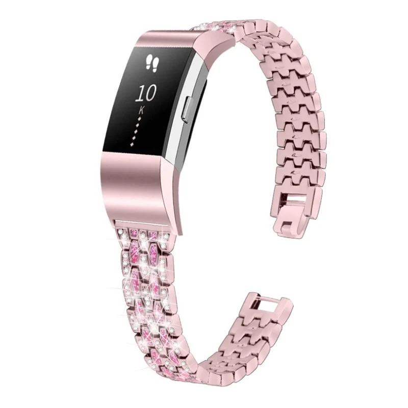 Mega zäh Fitbit Charge 2 Metall und Strass armband