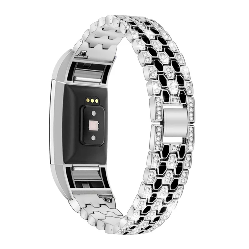 Mega zäh Fitbit Charge 2 Metall und Strass armband