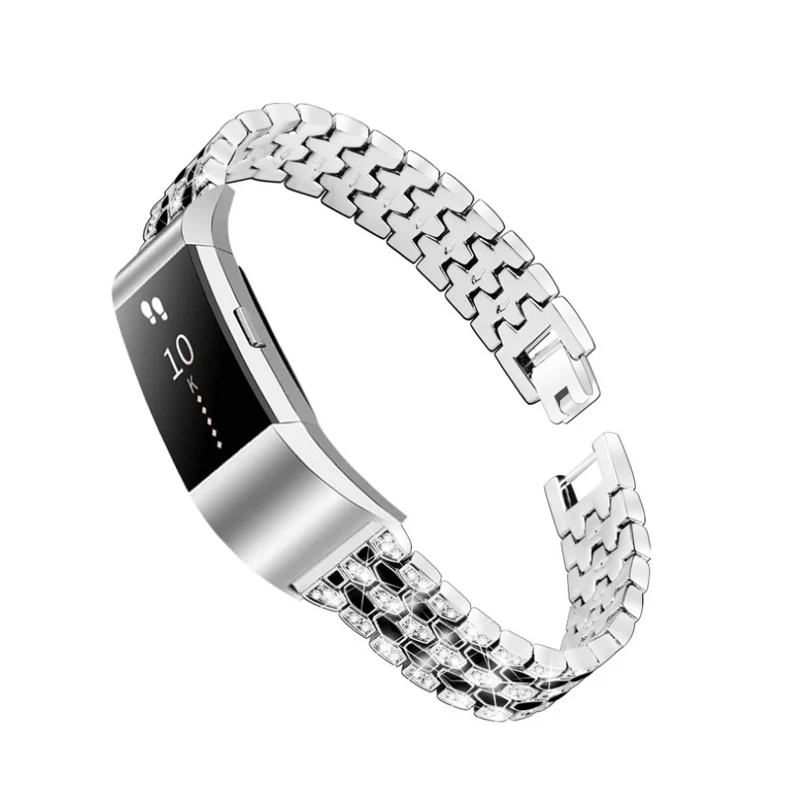 Mega zäh Fitbit Charge 2 Metall und Strass armband