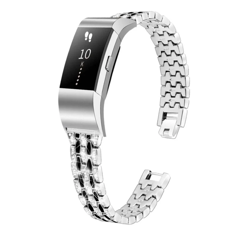Mega zäh Fitbit Charge 2 Metall und Strass armband