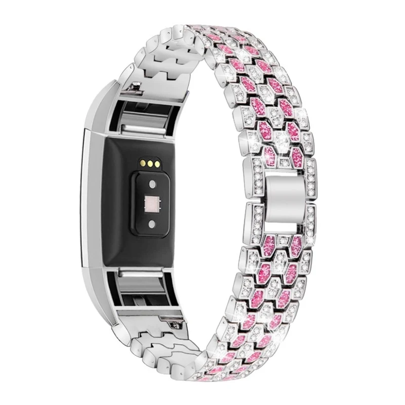 Mega zäh Fitbit Charge 2 Metall und Strass armband
