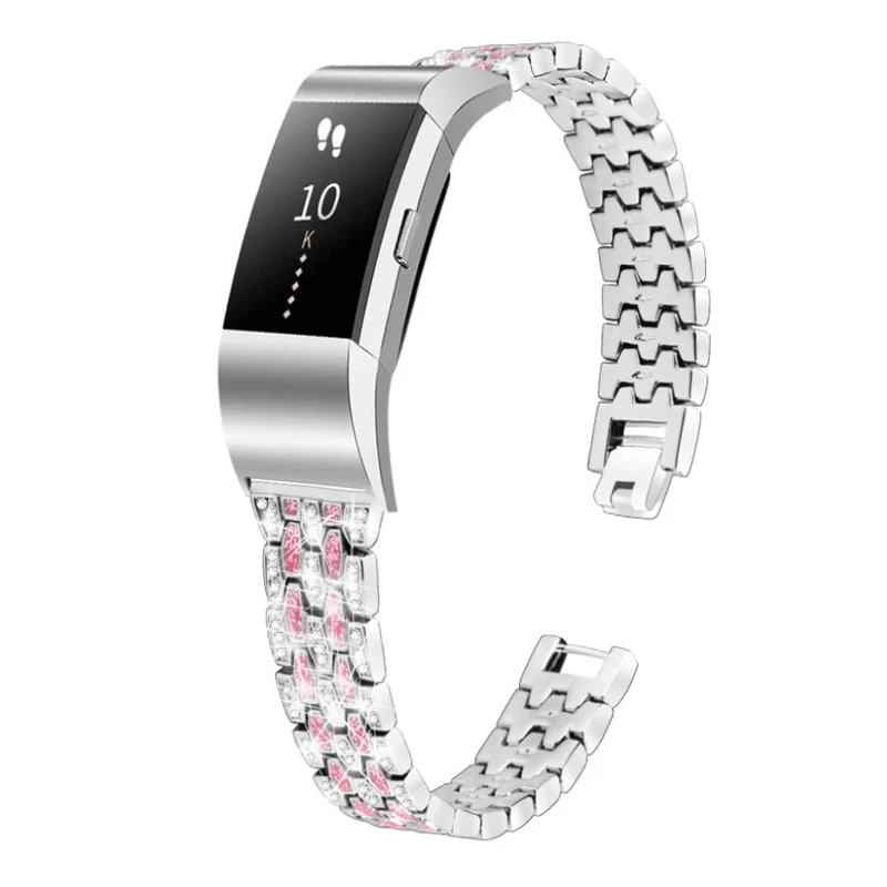 Mega zäh Fitbit Charge 2 Metall und Strass armband