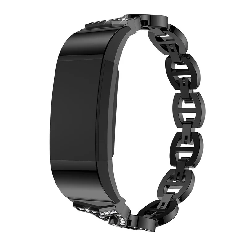 Sehr bequem Fitbit Charge 2 Metall und Strass armband