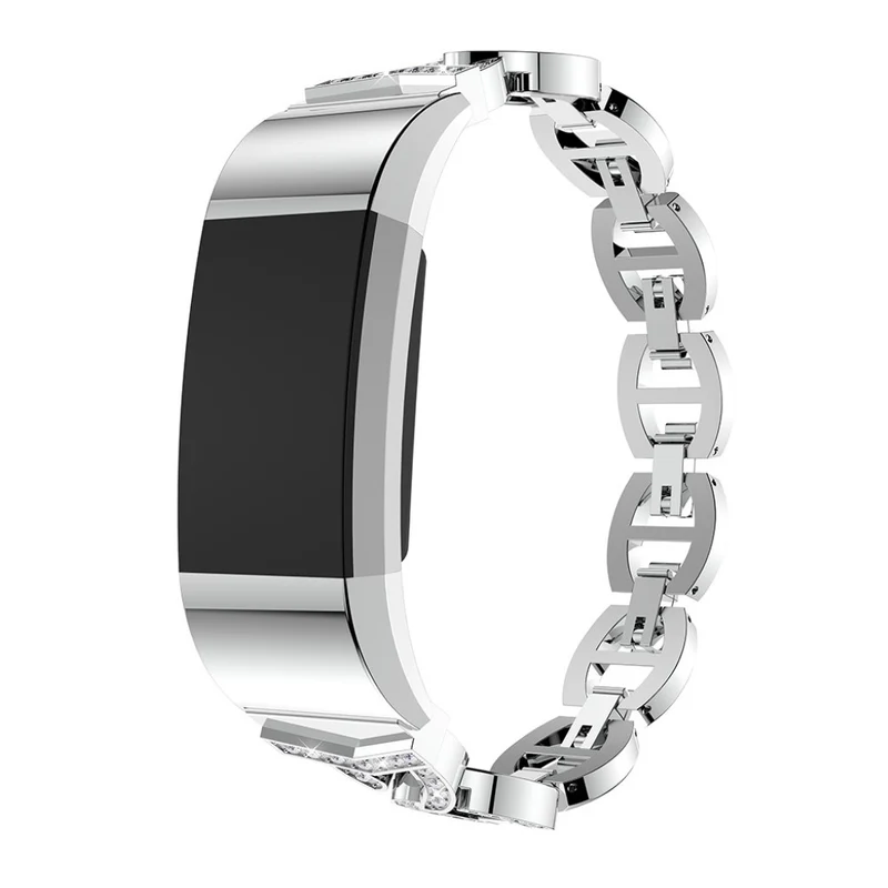 Sehr bequem Fitbit Charge 2 Metall und Strass armband