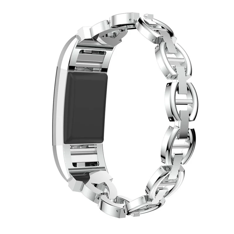 Sehr bequem Fitbit Charge 2 Metall und Strass armband