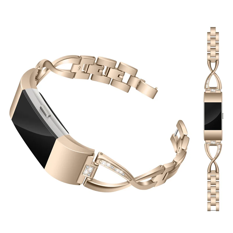 Sehr schön Fitbit Charge 2 Metall und Strass armband