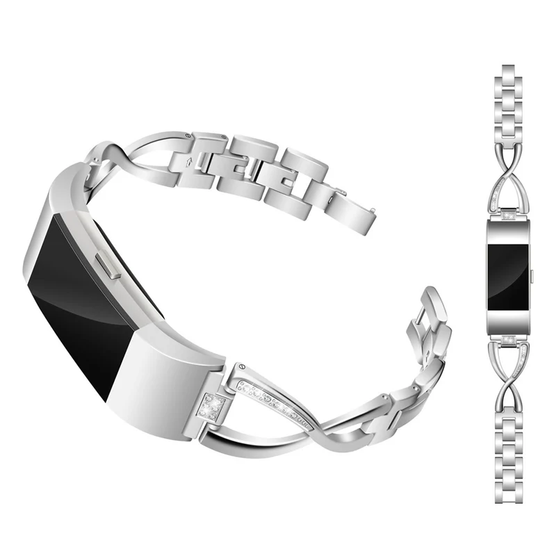 Sehr schön Fitbit Charge 2 Metall und Strass armband