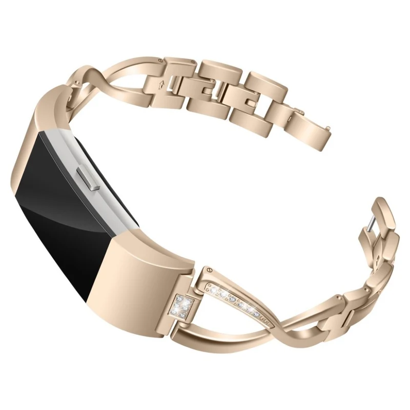 Sehr schön Fitbit Charge 2 Metall und Strass armband