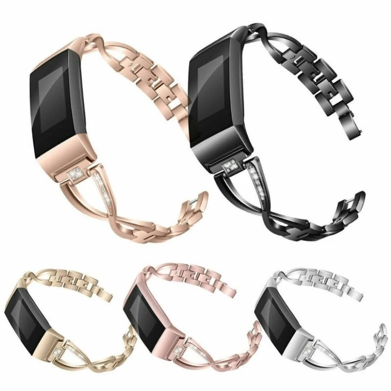 Sehr schön Fitbit Charge 2 Metall und Strass armband