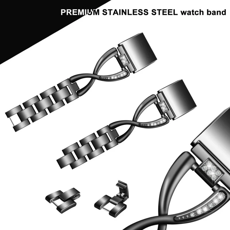 Sehr schön Fitbit Charge 2 Metall und Strass armband