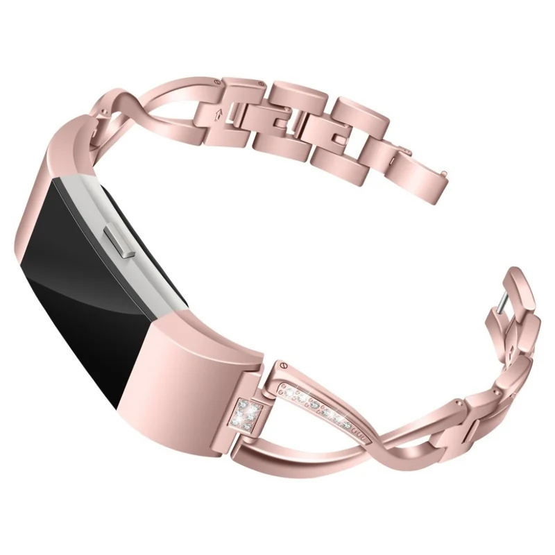 Sehr schön Fitbit Charge 2 Metall und Strass armband