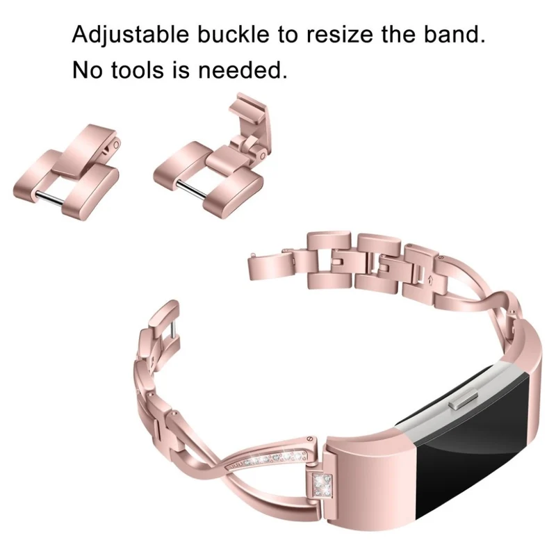 Sehr schön Fitbit Charge 2 Metall und Strass armband
