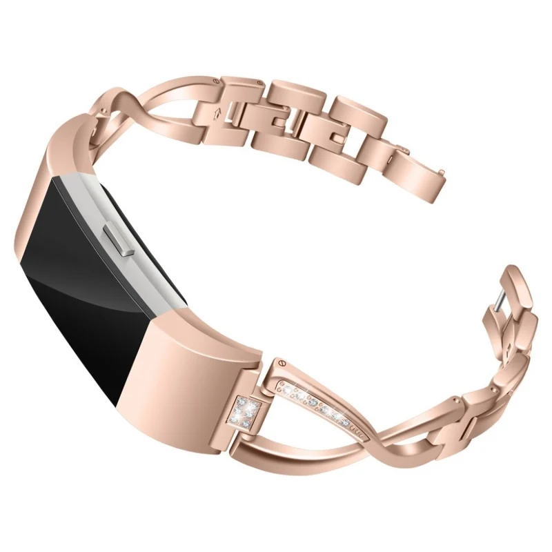 Sehr schön Fitbit Charge 2 Metall und Strass armband